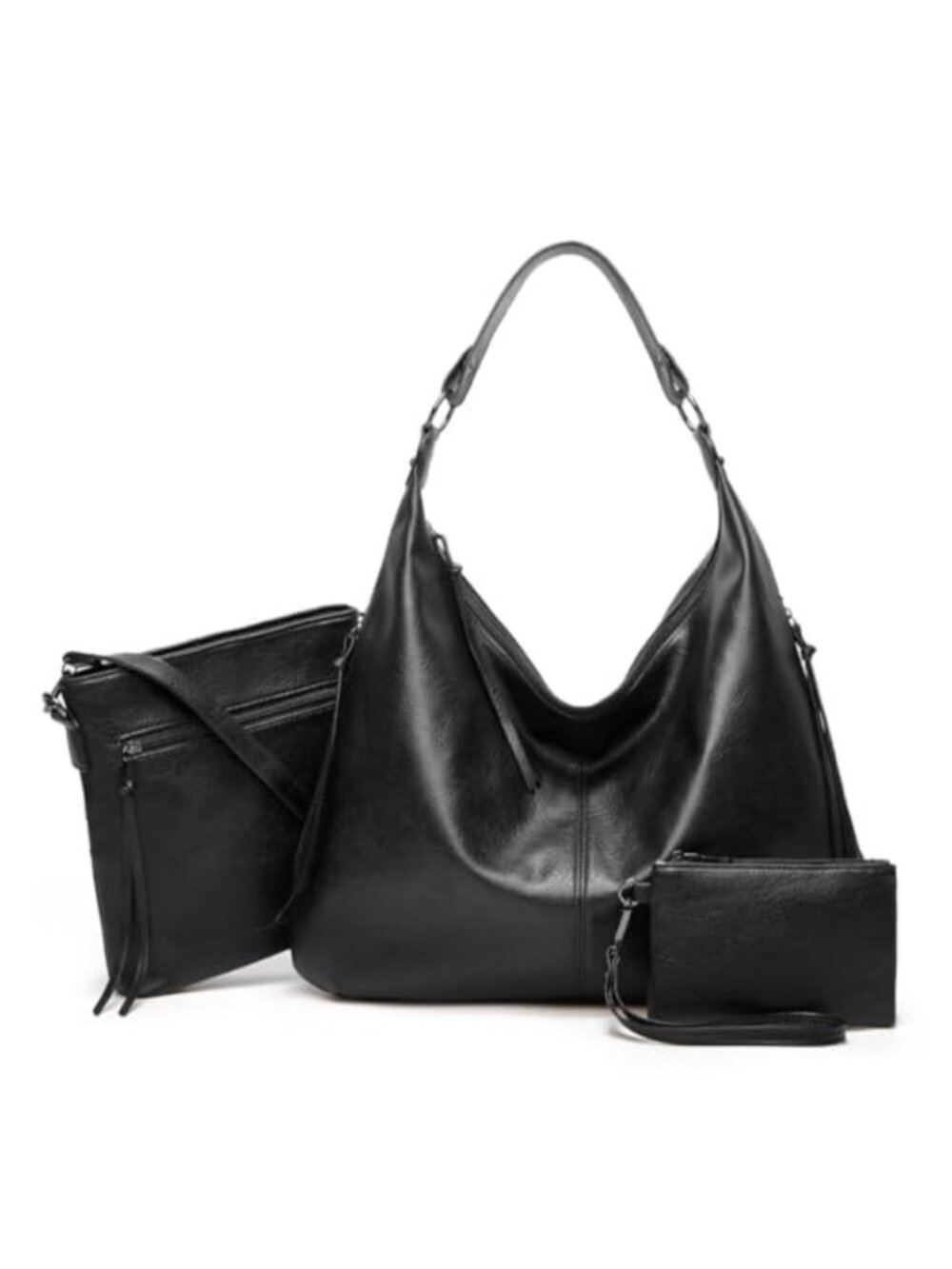 Women's PU Leather Tote Bag Hobo Handbag Shoulder Crossbody Purse with